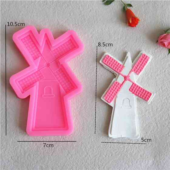 Молд силиконовый Мельница 105 на 70 мм розовый Киев