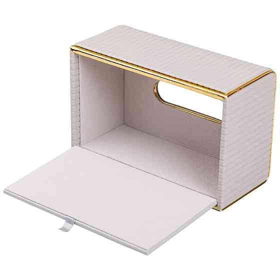 Yiwu Серветниця з еко шкіри 21.5х13х9 см органайзер для серветок на стіл Сірий HP-3-204G Коломия