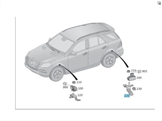 Mercedes-Benz  A1665456440 Кронштейн датчика вертикального прискорення на осі задньої підвіски ML/GLE W166 GL/GLS X166 GLE Coupe C292 Одеса