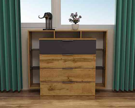 Комод Крістал, Дуб Аппалачі/Антрацит, 1200/450/1000 Львів