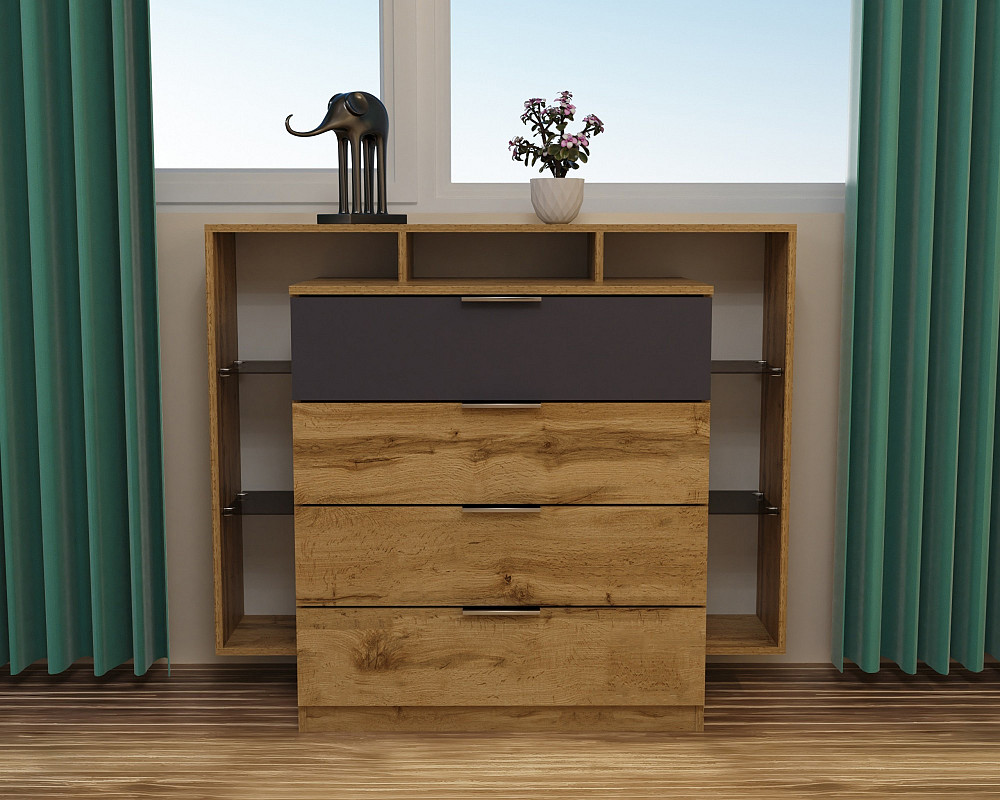 Комод Крістал, Дуб Аппалачі/Антрацит, 1200/450/1000 Львів - фото 1