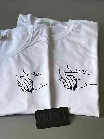 Парные футболки для влюбленных парня и девушки - Предложения руки и сердца с датой годовщины Черновцы