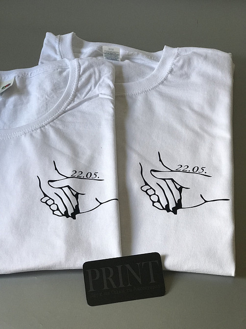 Парные футболки для влюбленных парня и девушки - Предложения руки и сердца с датой годовщины Черновцы - изображение 2