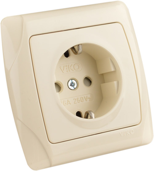 CARMEN Розетка с заземлением крем Viko Харьков - изображение 1