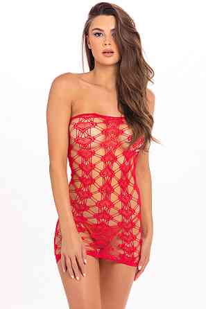 Сукня у велику сітку QUEEN OF HEARTS TUBE DRESS RED, OS Sex Aura Київ