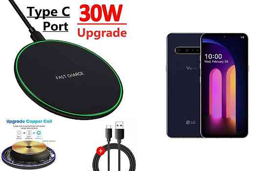 Беспроводное зарядное устройство Copper до 30W для KYOCERA DURAFORCE PRO, Pro 2, Pro 3, USB-C, LED Киев