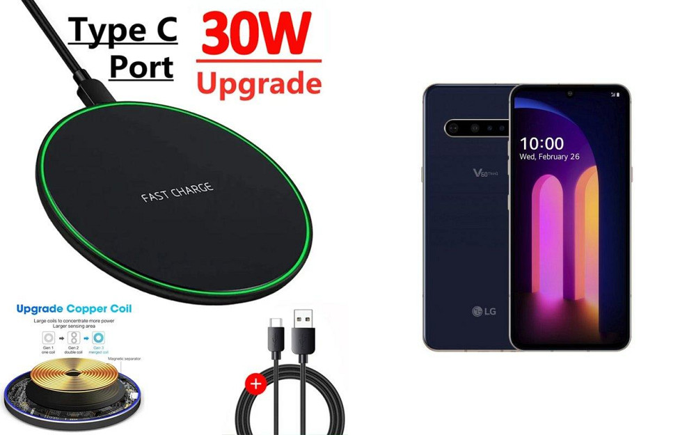 Бездротовий зарядний пристрій Copper до 30W для KYOCERA DURAFORCE PRO, Pro 2, Pro 3, USB-C, LED Київ - фото 1