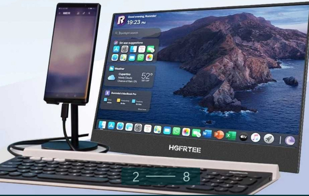 Монитор Портативный: 4K 3840*2160p UHD , ADS -IDS (100%DSI- P3) 14