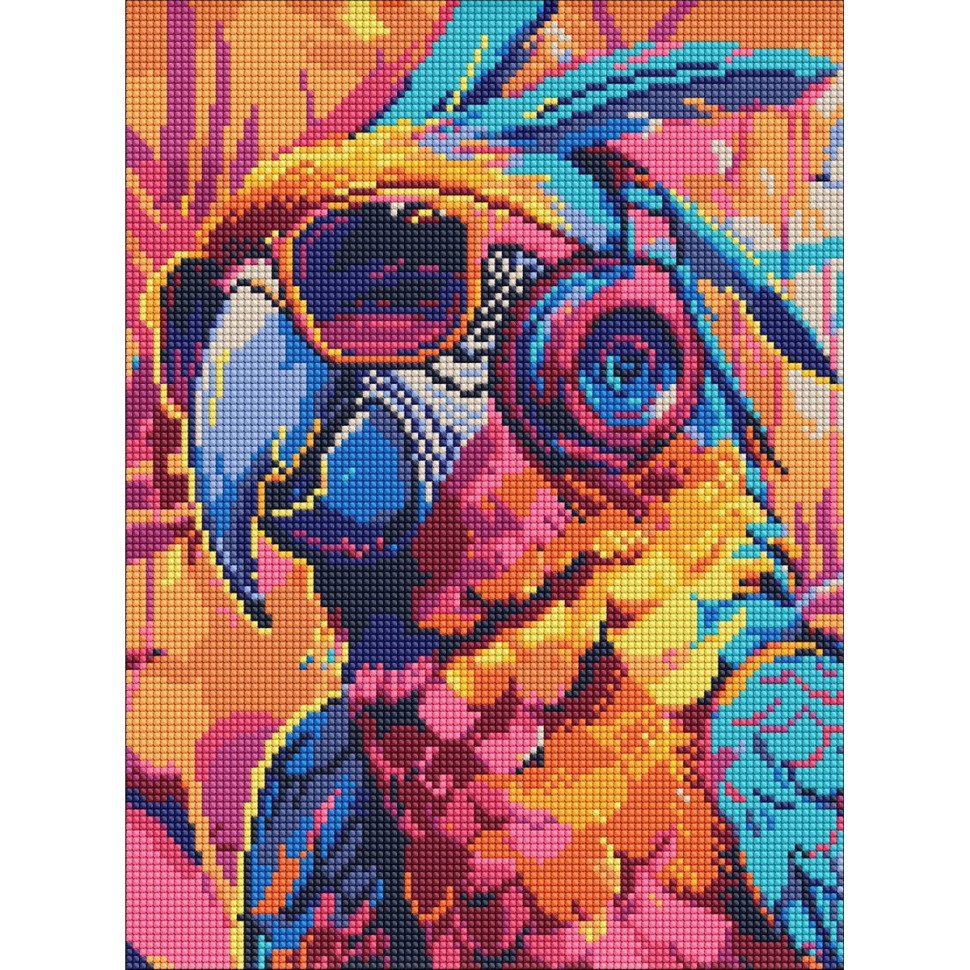Алмазна мозаїка "Стильний папуга" ©art_selena_ua AMO8112, 30х40 см Вінниця - фото 1