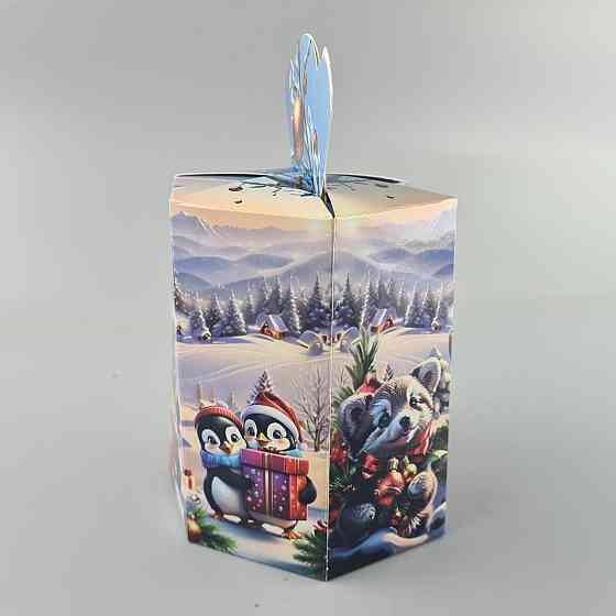 Новогодняя подарочная картонная упаковка для конфет (800грм) №213 