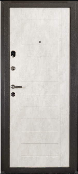 Двері вхідні Дарімаг Торонто Антік срібло / ПВХ Білий 860х2050 мм Київ - фото 2