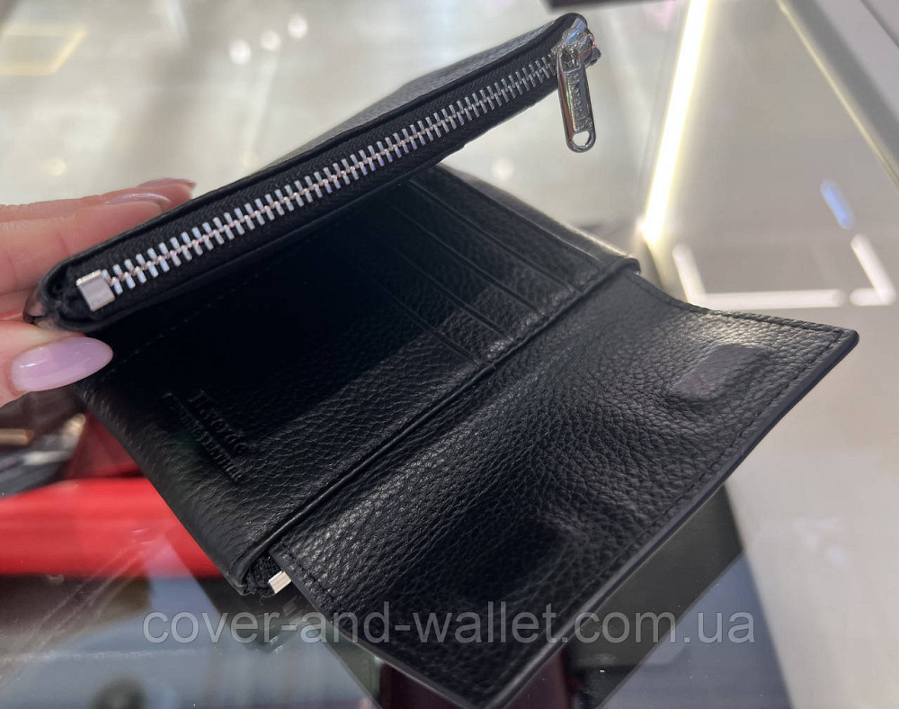 Стильний жіночий шкіряний гаманець чорного кольору невеликого розміру Helen Verde 232 Київ - фото 15
