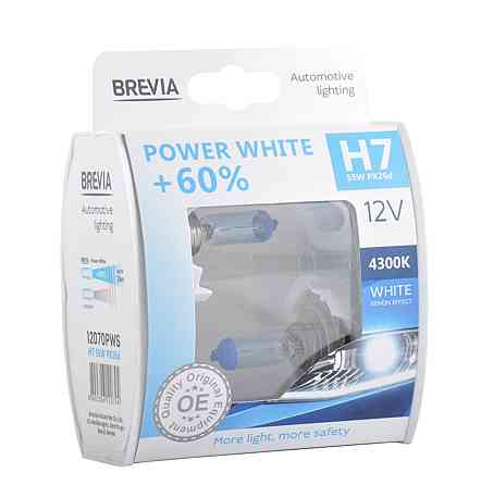 Галогенова лампа Brevia H7 12V 55W PX26d Power White +60% 4300K S2 Київ