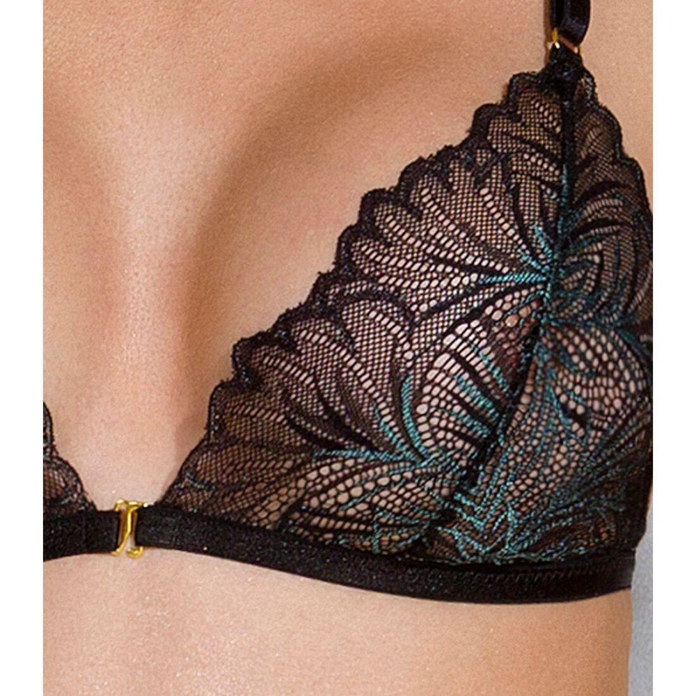 Комплект з відкритим доступом Passion DELIENA SET XXL/XXXL black, ліф, стрінги, пояс для панчіх Sex Aura Київ - фото 6