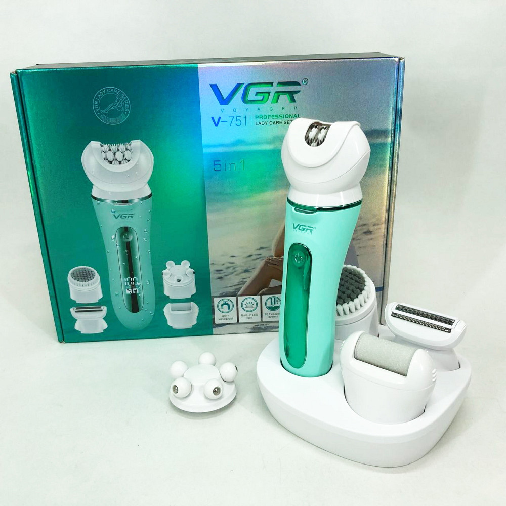 Жіночий акумуляторний епілятор для тіла VGR 5 в 1 V-751, Для чищення п'ят електрична TK-25 Івано-Франківськ - фото 10