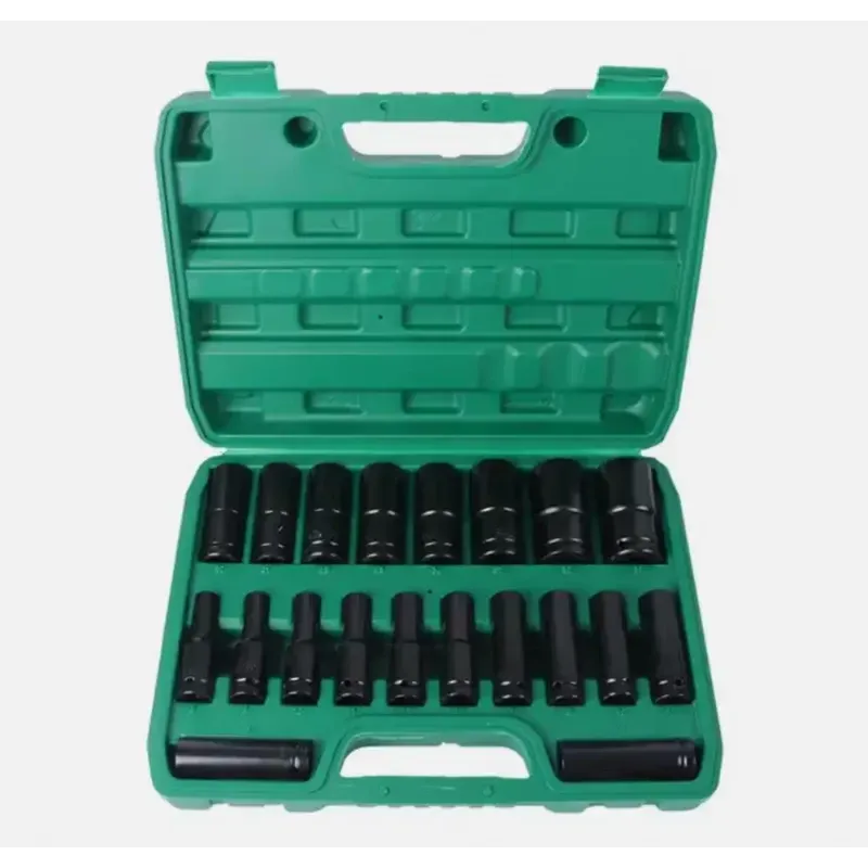 Набор ударных головок 20 шт. 1/2 дюйма, метрический привод 8–32 мм, глубокий 6-гранный набор с кейсом Коломыя - изображение 1