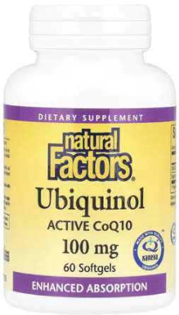 Убіхінон q10 Natural Factors Ubiquinol CoQ10 100mg 60 капс Київ