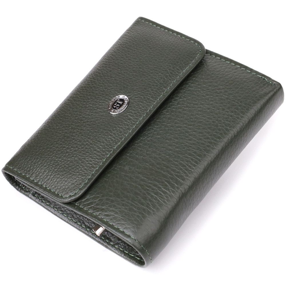 Женский кошелек среднего размера из натуральной кожи Зеленый (ST Leather) Киев - изображение 11