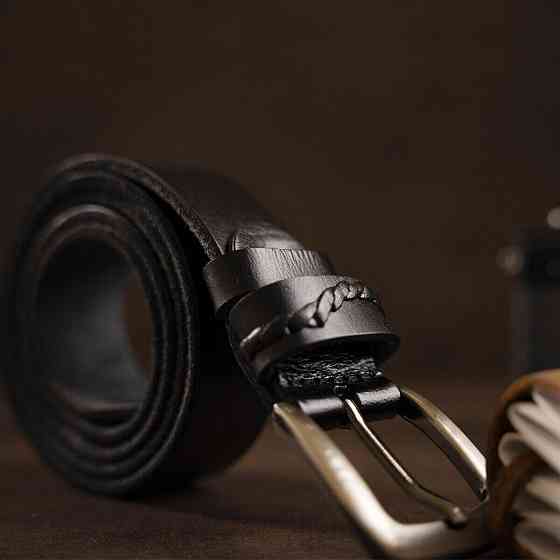 Ремень классика мужской Черный (Vintage) Киев