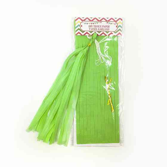 Кисточки тассел бумажные гирлянды 5 шт 35 см салатовый Киев