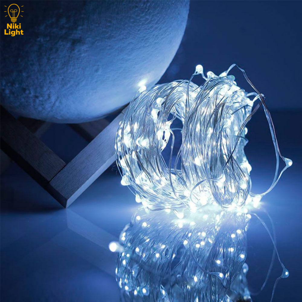 Гірлянда роса 10 метрів гірлянда капля роси з режимами Niki Light 100 лед гірлянда на пульті гірлянда юсб біла Київ - фото 8