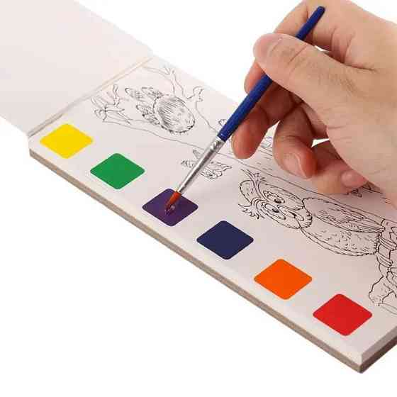 Альбом "Forest animal" для розфарбовування акварельними фарбами розмальовка з пензликом, фарбами для творчості Кам'янець-Подільський