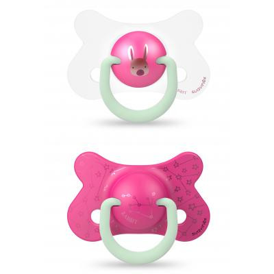 Пустушка Suavinex Рожевий зайчик 6-18 міс 2 шт. нічна (306807) Вінниця - фото 1