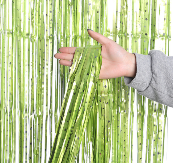 Шторка для фотозоны матовая с принтом звезд 2 м на 1 м салатовый Киев