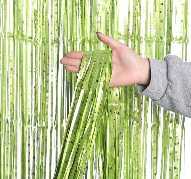 Шторка для фотозоны матовая с принтом звезд 2 м на 1 м салатовый Киев - изображение 1