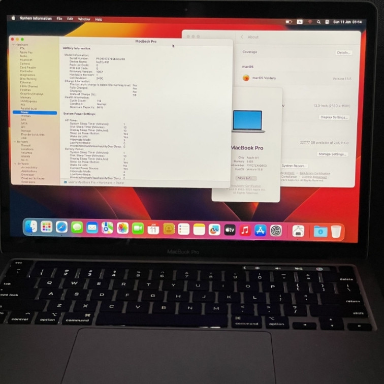 MacBook Pro A2338 M1 8gb 256Gb Акб 94% Харків - фото 2