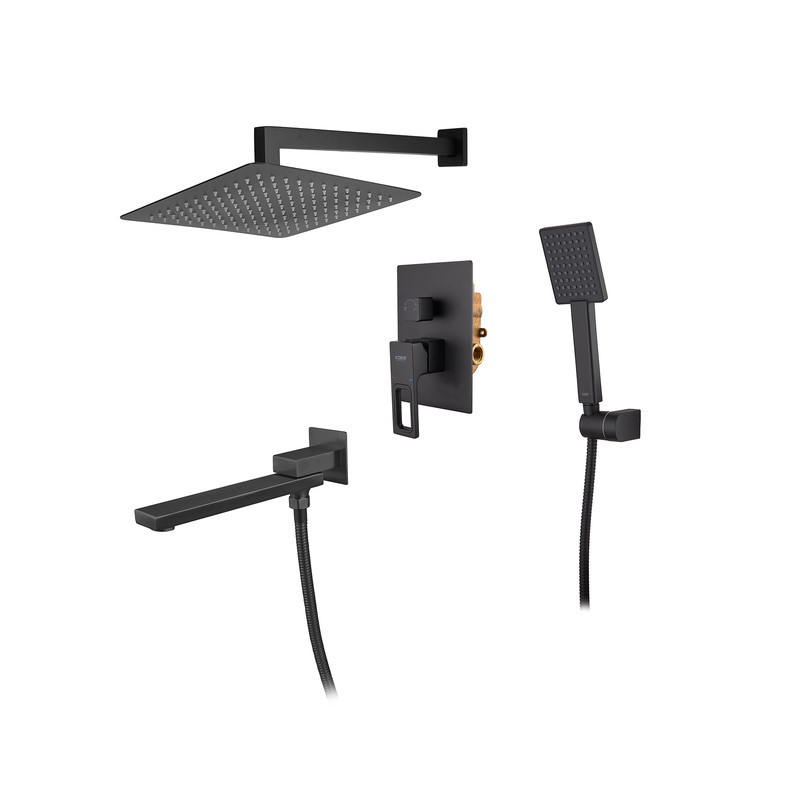 Встраиваемая душевая система со смесителем Koer KB-66009-05 (Цвет черный) (KR3509) Киев - изображение 4