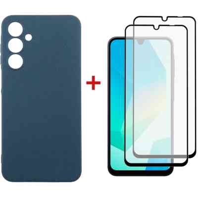 Чохол до мобільного телефона Dengos Samsung Galaxy A16 Carbon + glass 2pcs (Blue) (DG-CTG2P-07) Вінниця