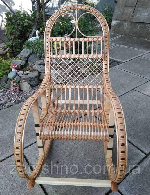 Крісло гойдалка ротангова зручна світло-коричнева Київ - фото 5