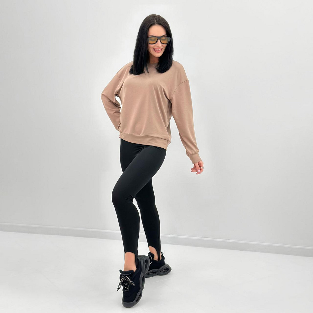 Базовий світшот із двонитки "Kaplan" оптом  Норма та батал 50-52, Капучіно Київ - фото 2