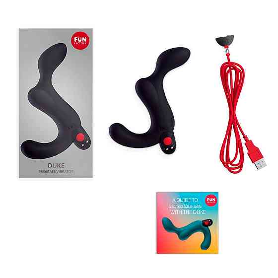 Массажер простаты Fun Factory DUKE black, стимуляция промежности, съемная вибропуля Sex Aura Киев