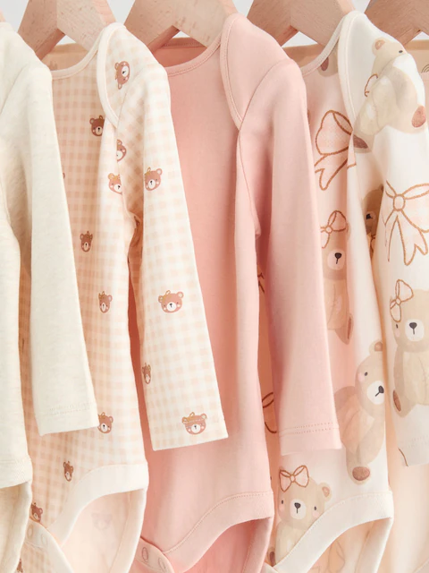 Детские боди с длинным рукавом 5 штук на 9-12 месяцев Розовый Киев - изображение 8