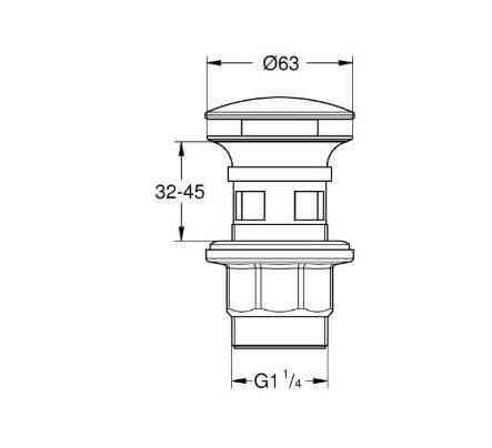 Зливний гарнітур із функцією закриття-відкриття Grohe (1024642430)   ( 27245 ) Харків