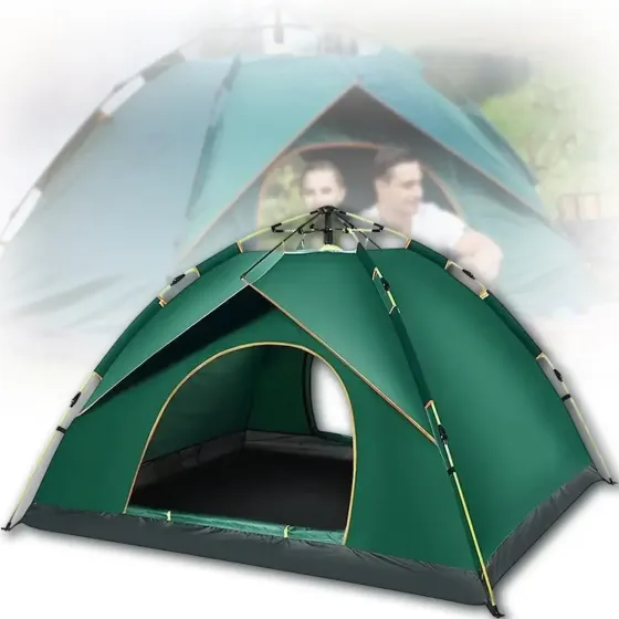 Автоматическая 3х местная палатка с навесом 210х150х125 / Палатка для кемпинга на два входа Коломыя