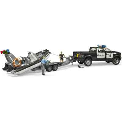 Спецтехніка Bruder Поліцейський пікап RAM 2500 з причепом, човном та фігурками (02507) Вінниця