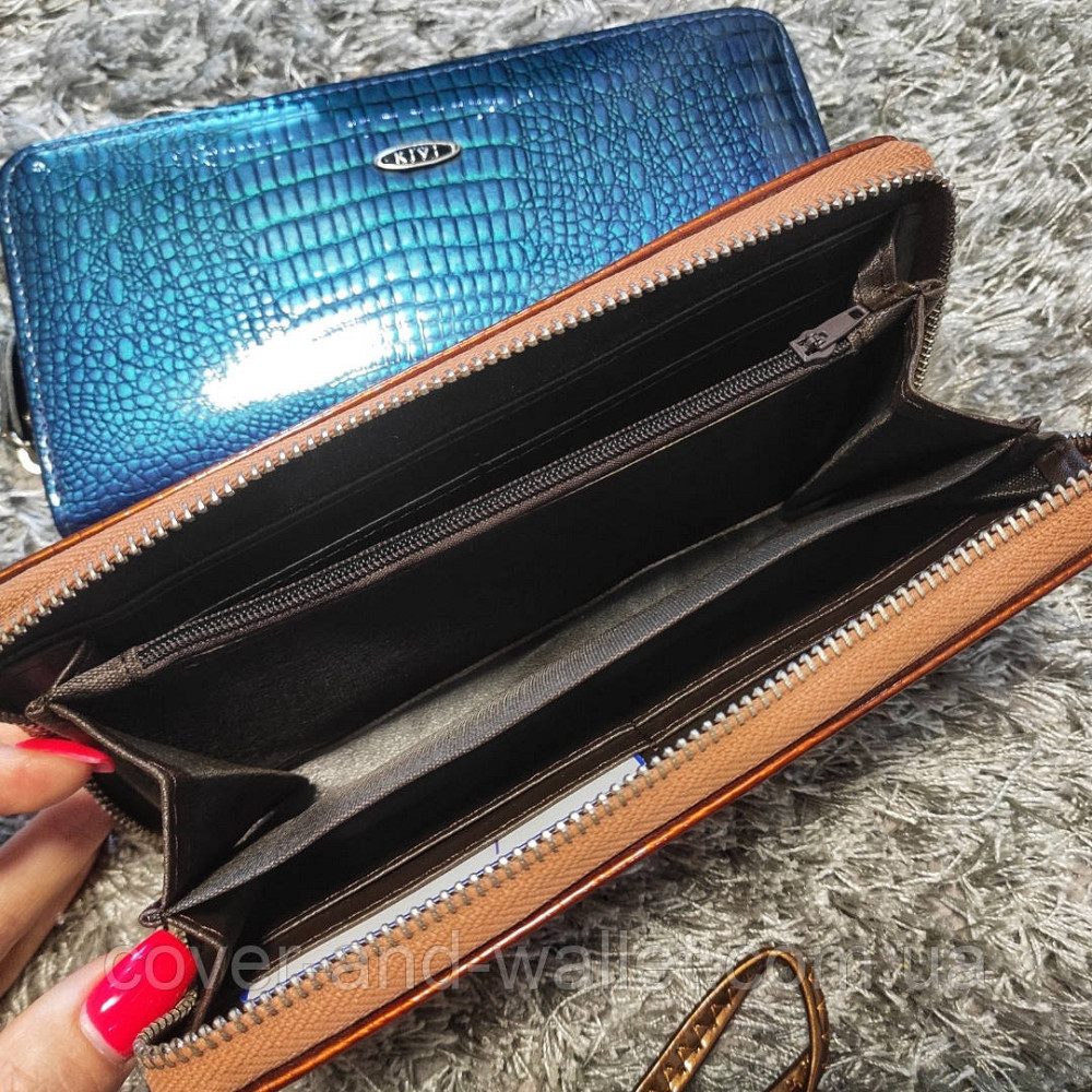 Місткий жіночий гаманець на блискавці колір золотистий Kivi Київ - фото 3