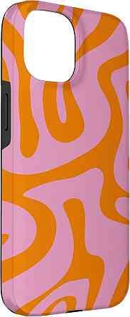 Чохол для iPhone 15 рожева та оранжева рідка абстрактна візерунок захисний Київ