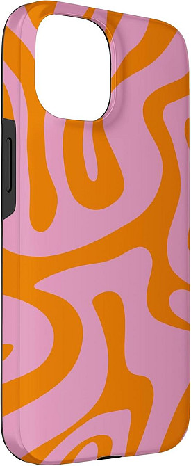 Чохол для iPhone 15 рожева та оранжева рідка абстрактна візерунок захисний Київ - фото 3