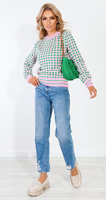 Красивый свитер в клетку (42-46) Киев - изображение 2