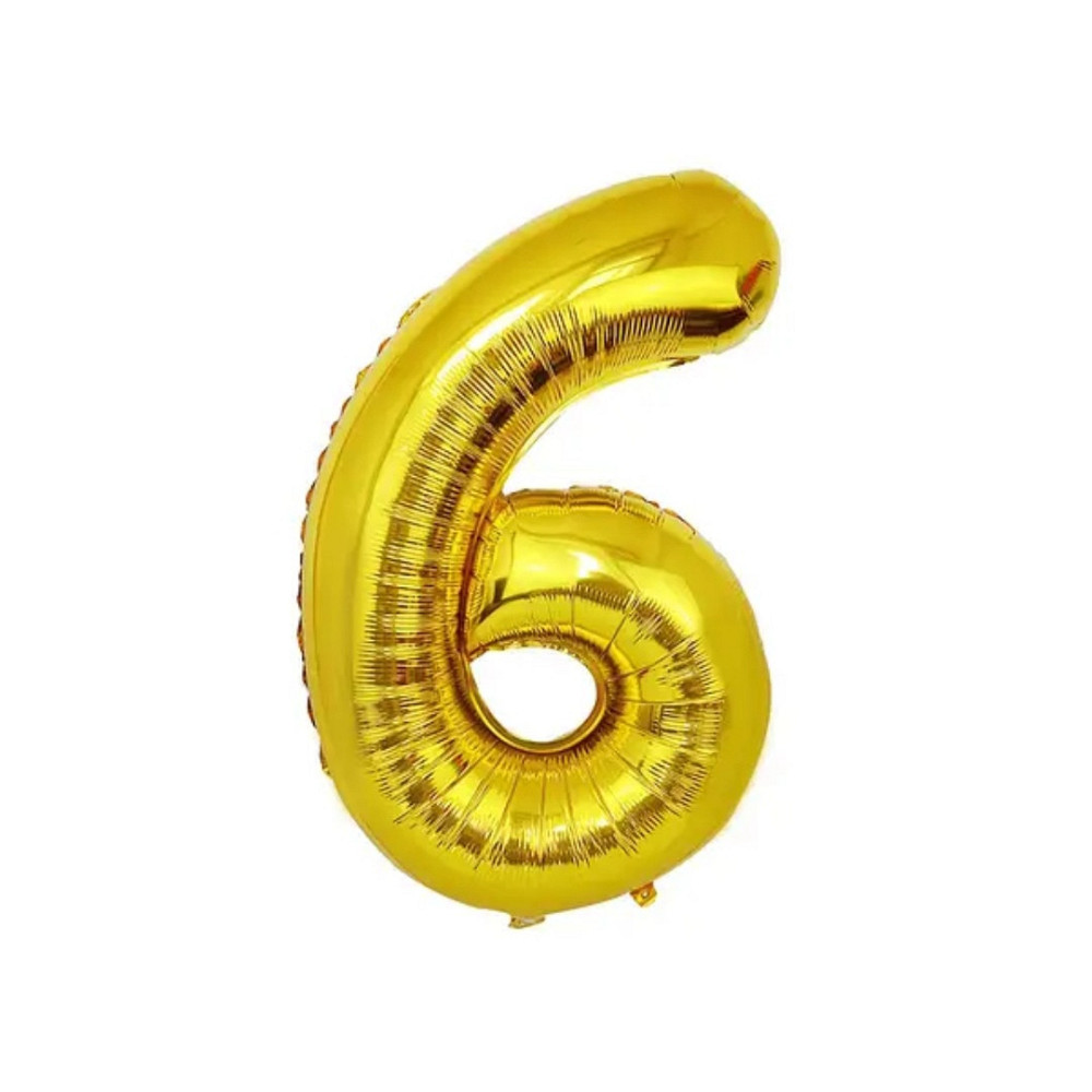 Цифра фольгована 6 золото 76см Киев - изображение 1