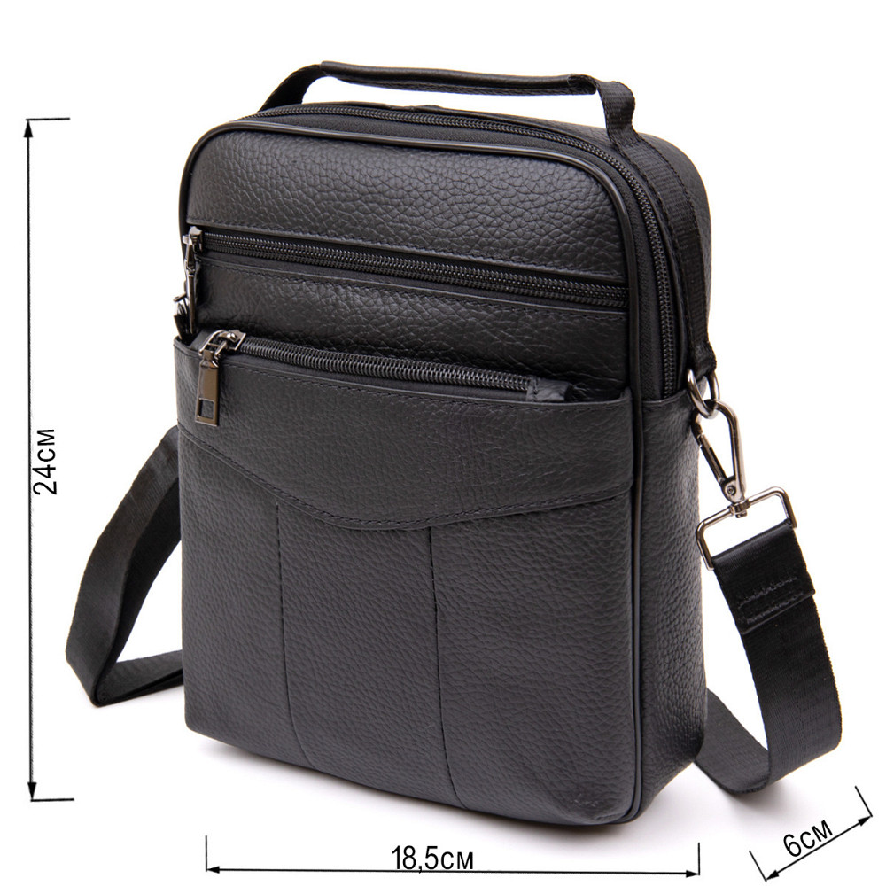 Мессенджер чоловічий вертикальний Vintage 20393 Чорний Київ - фото 9