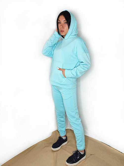 Костюм підлітковий спортивний тринитка петля Блакитний L Харків - фото 8