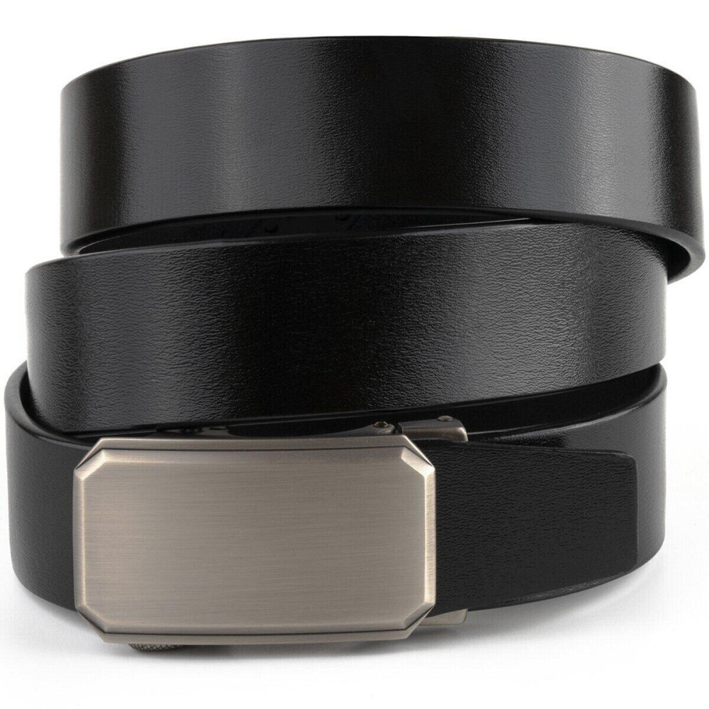 Ремень мужской с автоматической пряжкой закругленной Vintage 20275 Черный Киев - изображение 1