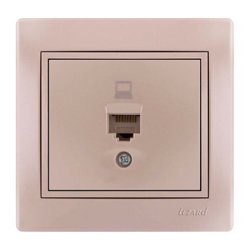 MIRA перлинно-білий перламутр Розетка внутрішня комп'ютерна зі вставкою Лезард Житомир