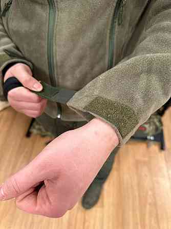 Мужская флисовая кофта Safari Tactical на молнии с Softshell вставками (Хаки) L Винница