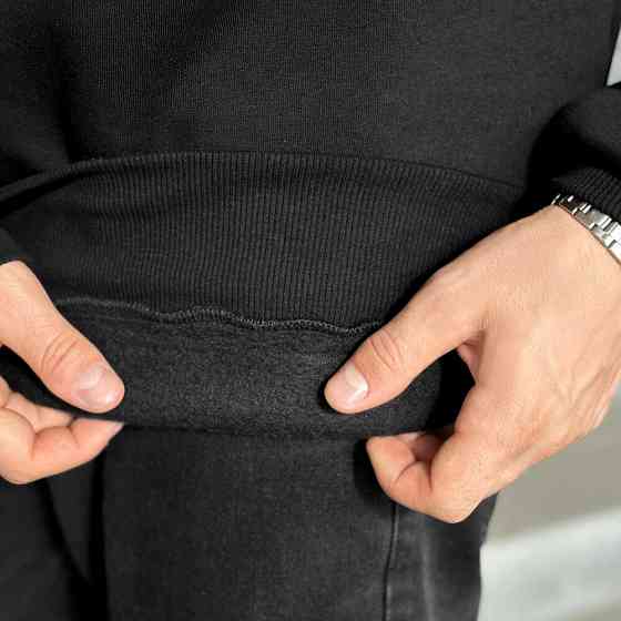 Світшот чоловічий зимовий однотонний чорний Pobedov Apex Київ